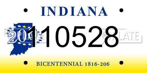 110528 Indiana License Plate
