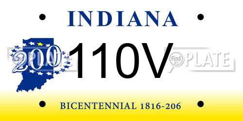 110V Indiana License Plate