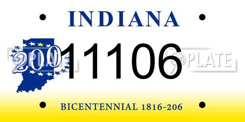 11106 Indiana License Plate