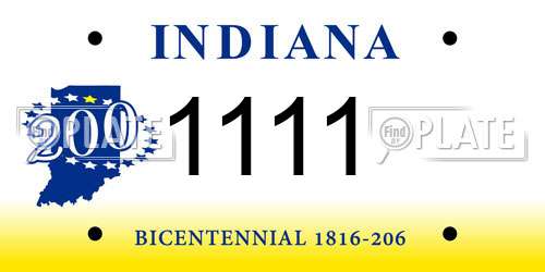 1111 Indiana License Plate