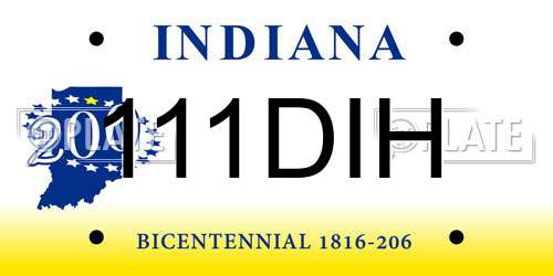111DIH Indiana License Plate