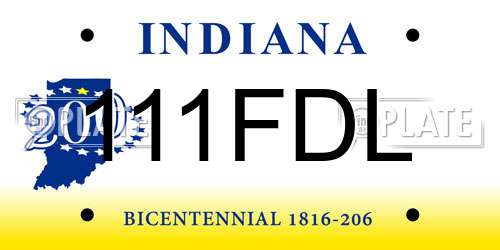 111FDL Indiana License Plate