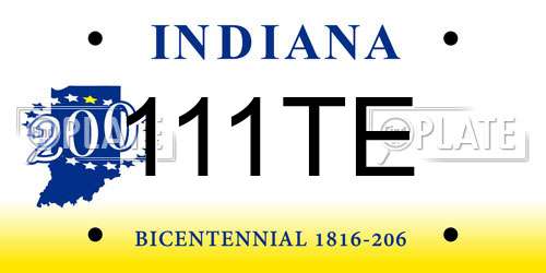 111TE Indiana License Plate