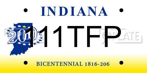 111TFP Indiana License Plate