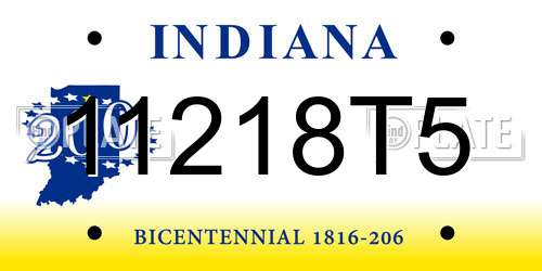 11218T5 Indiana License Plate