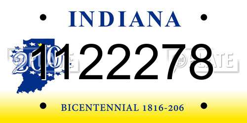 1122278 Indiana License Plate