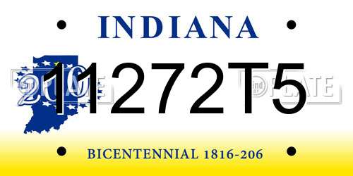 11272T5 Indiana License Plate