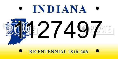 1127497 Indiana License Plate