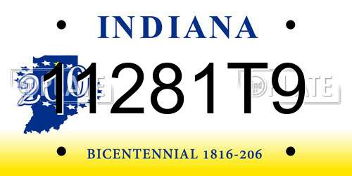 11281T9 Indiana License Plate