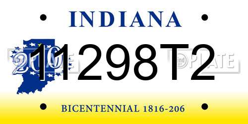 11298T2 Indiana License Plate