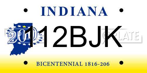 112BJK Indiana License Plate