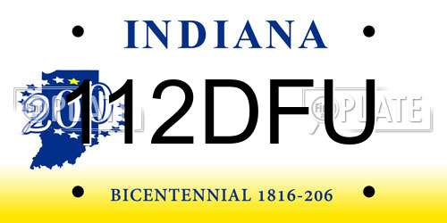 112DFU Indiana License Plate