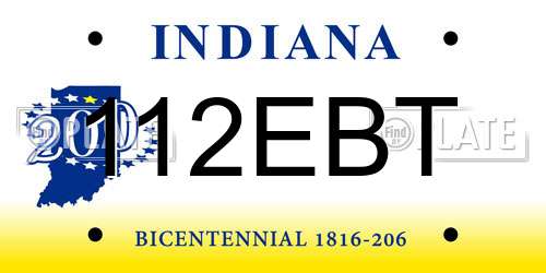 112EBT Indiana License Plate