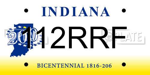 112RRF Indiana License Plate