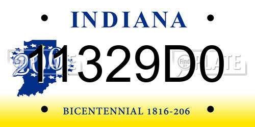 11329D0 Indiana License Plate