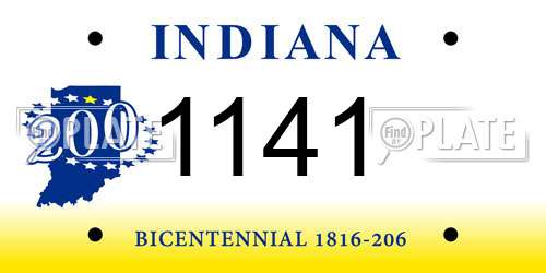 1141 Indiana License Plate