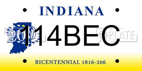 114BEC Indiana License Plate