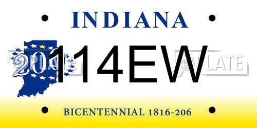 114EW Indiana License Plate