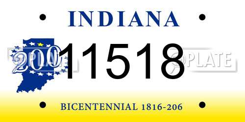 11518 Indiana License Plate