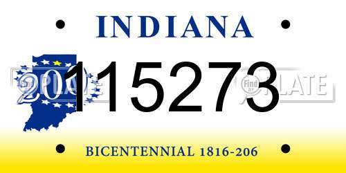 115273 Indiana License Plate