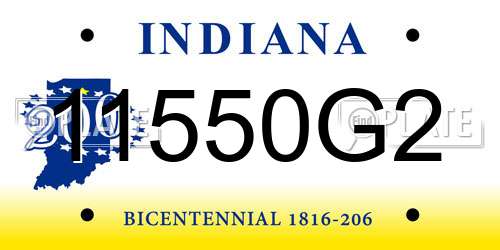 11550G2 Indiana License Plate