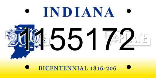 1155172 Indiana License Plate