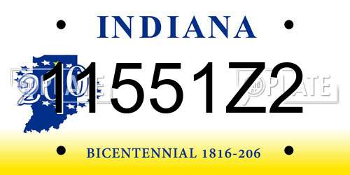 11551Z2 Indiana License Plate
