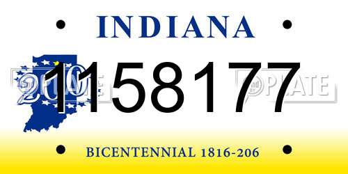 1158177 Indiana License Plate