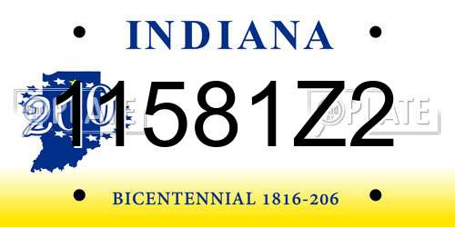 11581Z2 Indiana License Plate