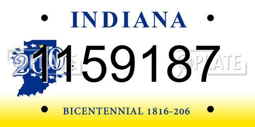 1159187 Indiana License Plate