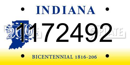 1172492 Indiana License Plate