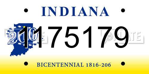 1175179 Indiana License Plate