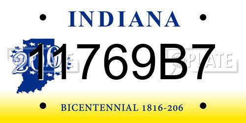 11769B7 Indiana License Plate