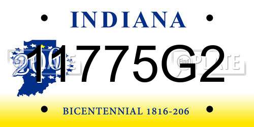 11775G2 Indiana License Plate
