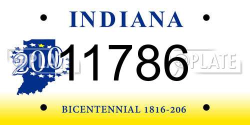 11786 Indiana License Plate