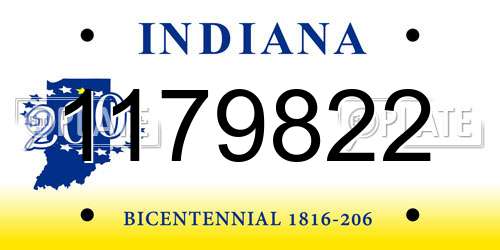 1179822 Indiana License Plate