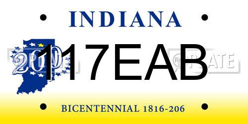 117EAB Indiana License Plate