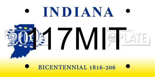 117MIT Indiana License Plate