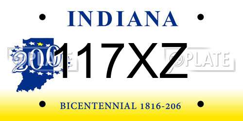 117XZ Indiana License Plate