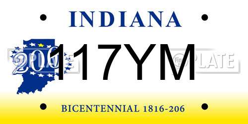 117YM Indiana License Plate