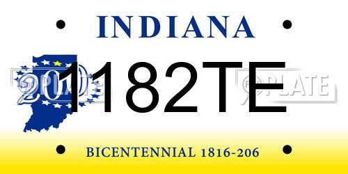 1182TE Indiana License Plate
