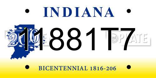 11881T7 Indiana License Plate