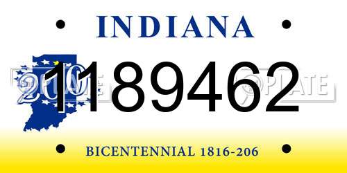 1189462 Indiana License Plate