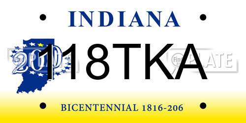 118TKA Indiana License Plate