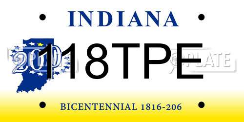 118TPE Indiana License Plate