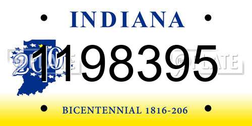 1198395 Indiana License Plate