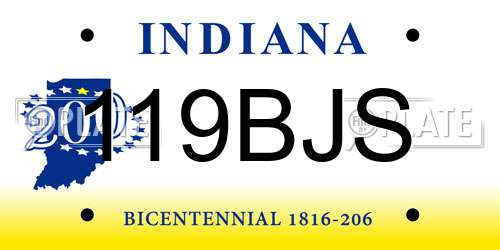 119BJS Indiana License Plate