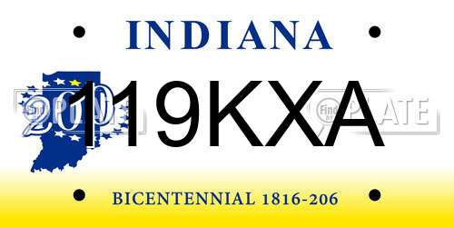 119KXA Indiana License Plate