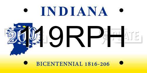 119RPH Indiana License Plate