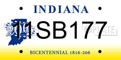 11SB177 Indiana License Plate